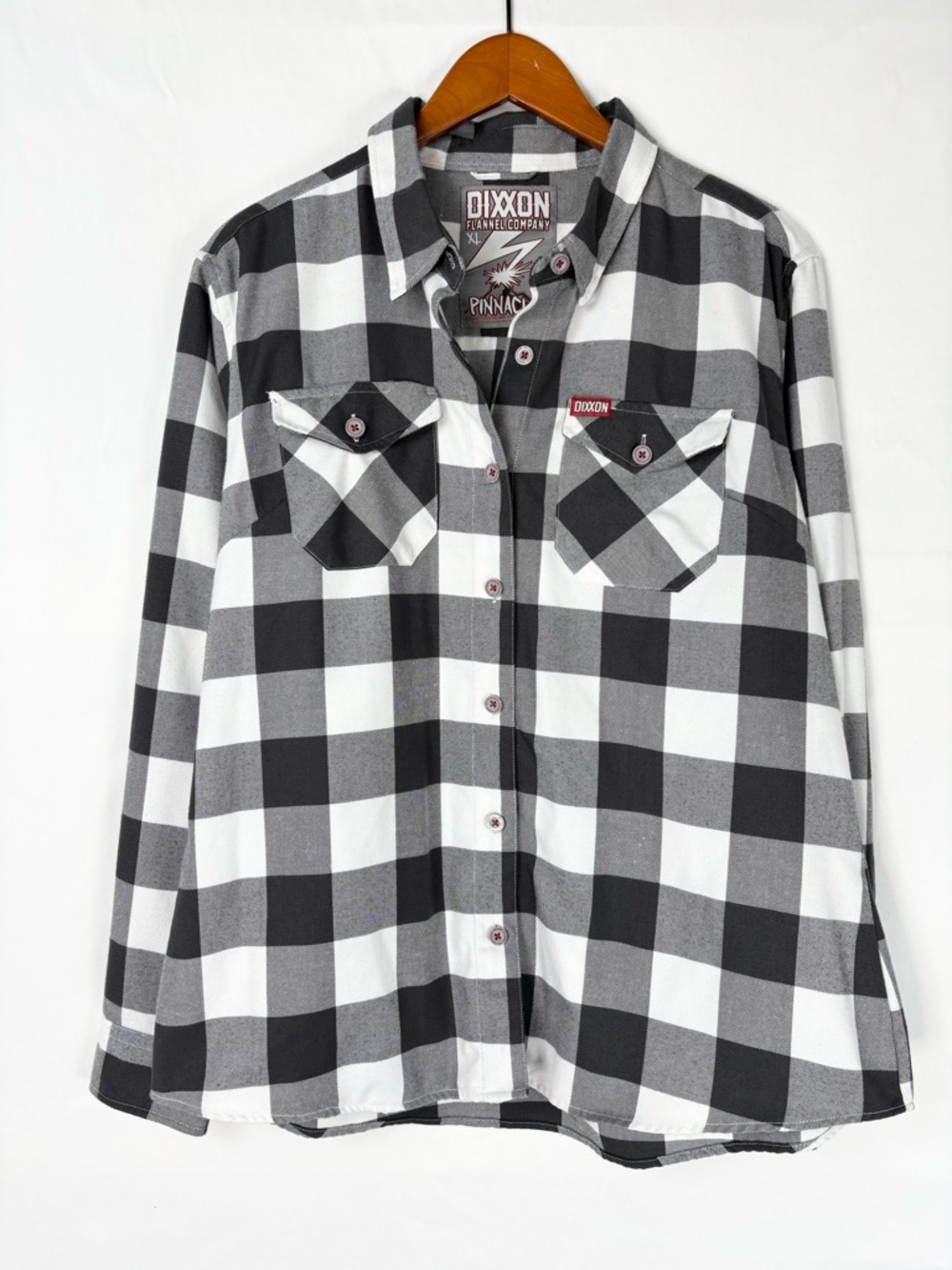 Dixxon Flannel Pinnacle Black and White Size XL Button Up